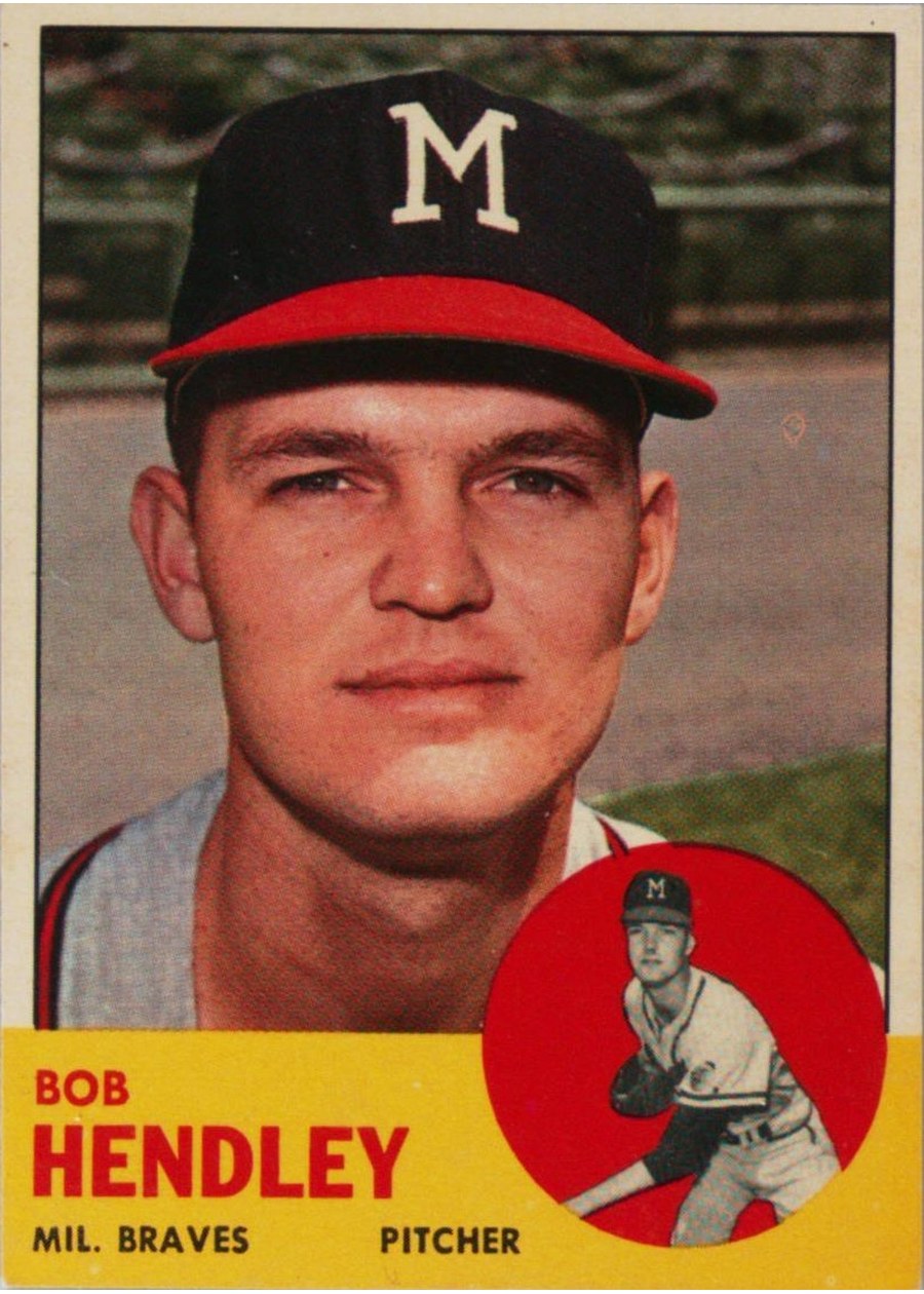 1963 Topps #62 Bob Hendley, Milwaukee Braves