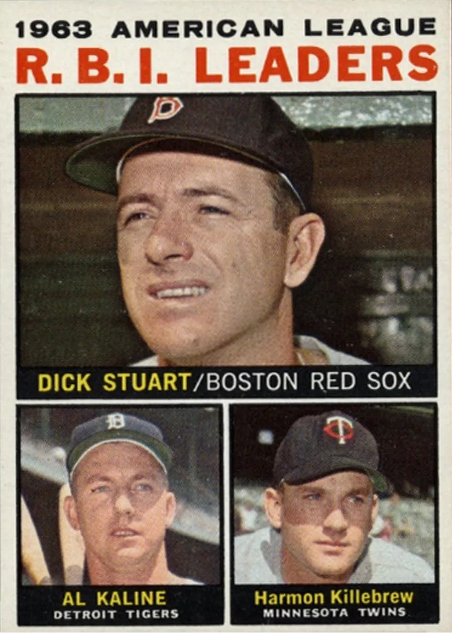 1964 Topps #12 1963 American League R.B.I. Leaders, Boston Red Sox / Detroit Tigers / Minnesota Twins