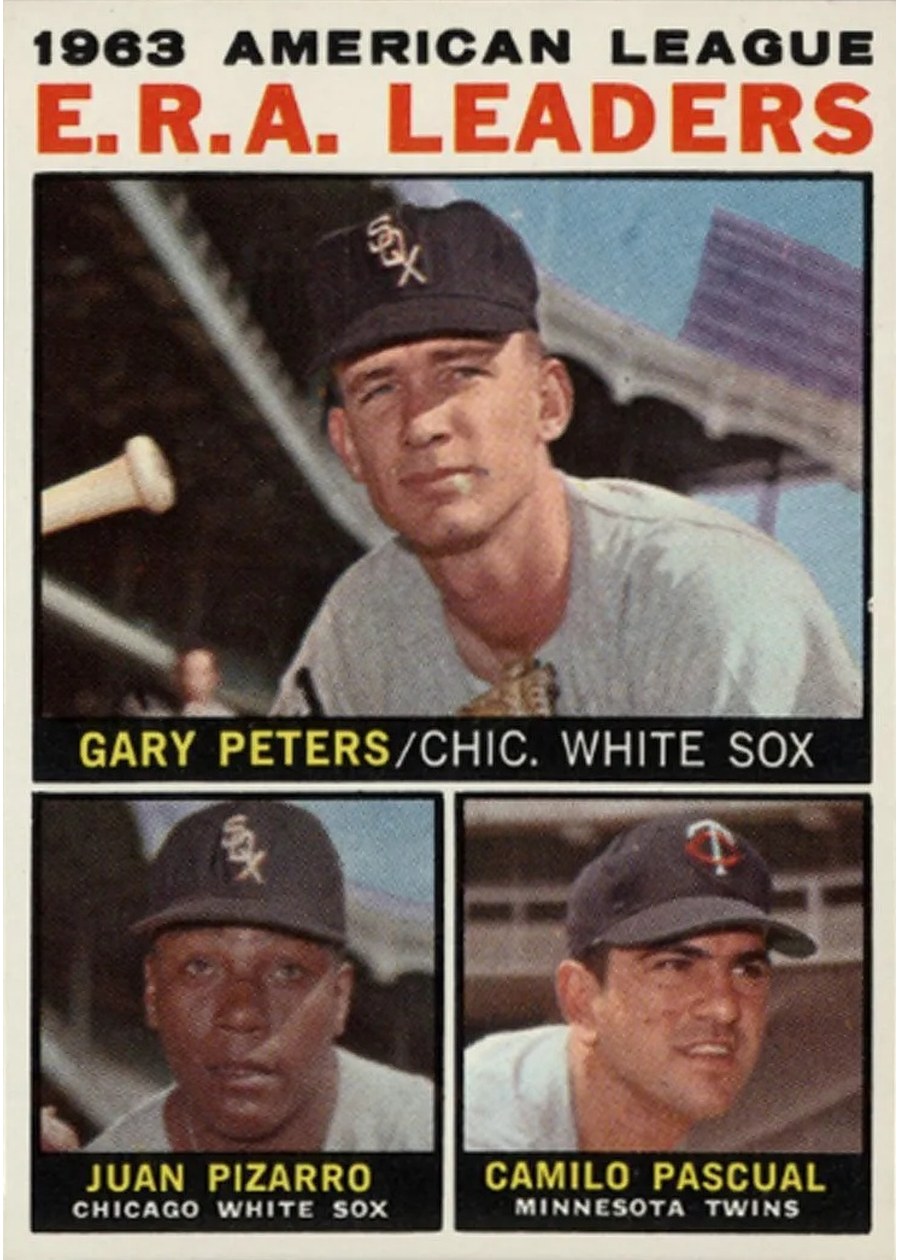 1964 Topps #2 1963 American League E.R.A. Leaders, Chicago White Sox / Minnesota Twins