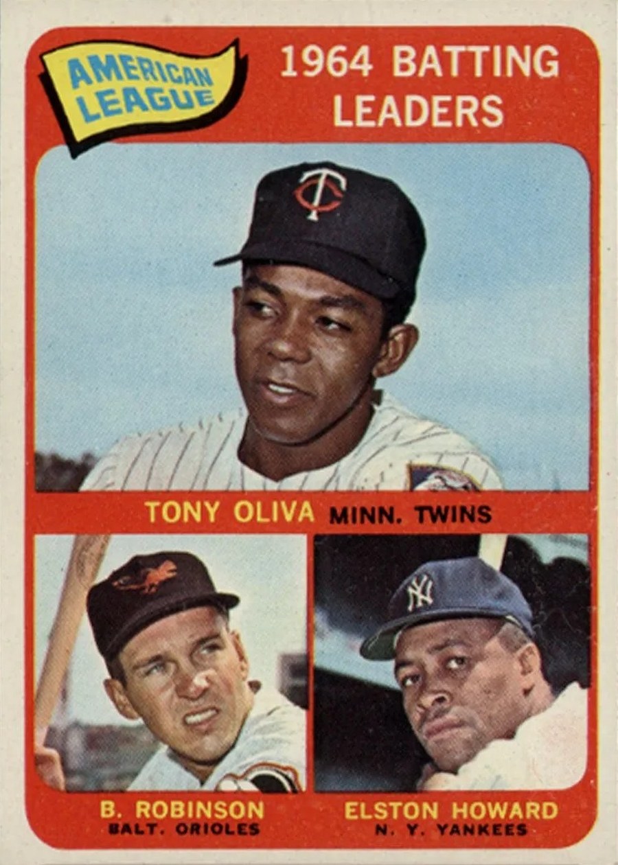 1965 Topps #1 American League 1964 Batting Leaders, Minnesota Twins / Baltimore Orioles / New York Yankees