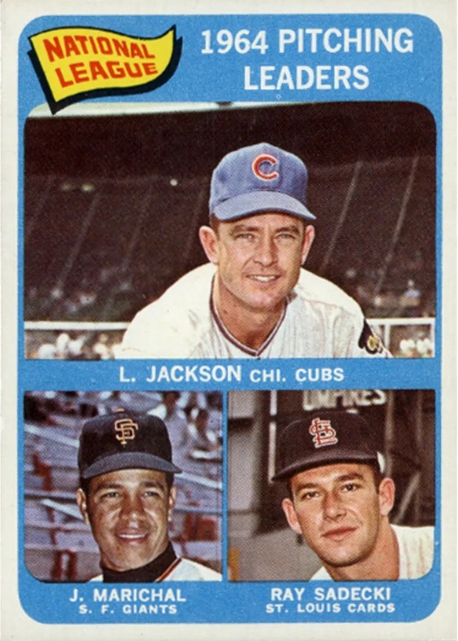 1965 Topps #10 National League 1964 Pitching Leaders, Chicago Cubs / San Francisco Giants / St. Louis Cardinals