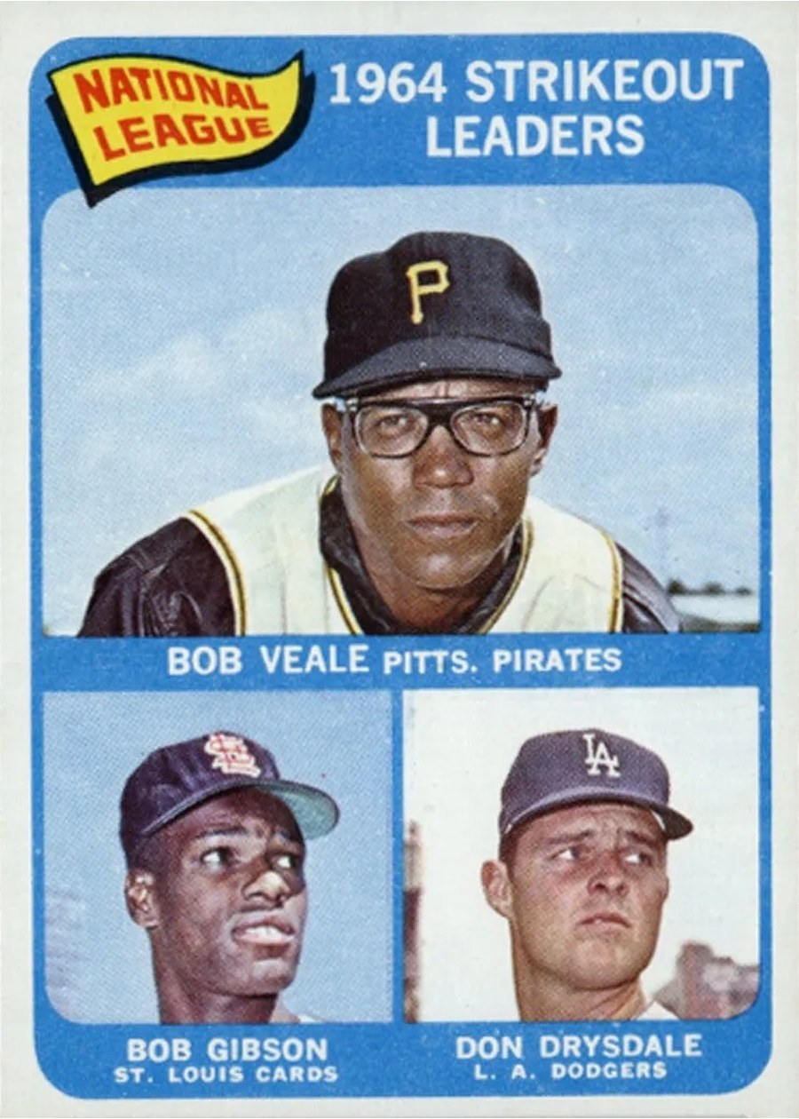 1965 Topps #12 National League 1964 Strikeout Leaders, Pittsburgh Pirates / St. Louis Cardinals / Los Angeles Dodgers