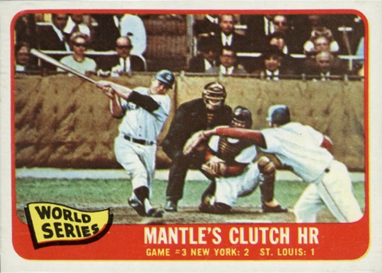 1965 Topps #134 World Series Game #3 - Mantle's Clutch HR, New York Yankees