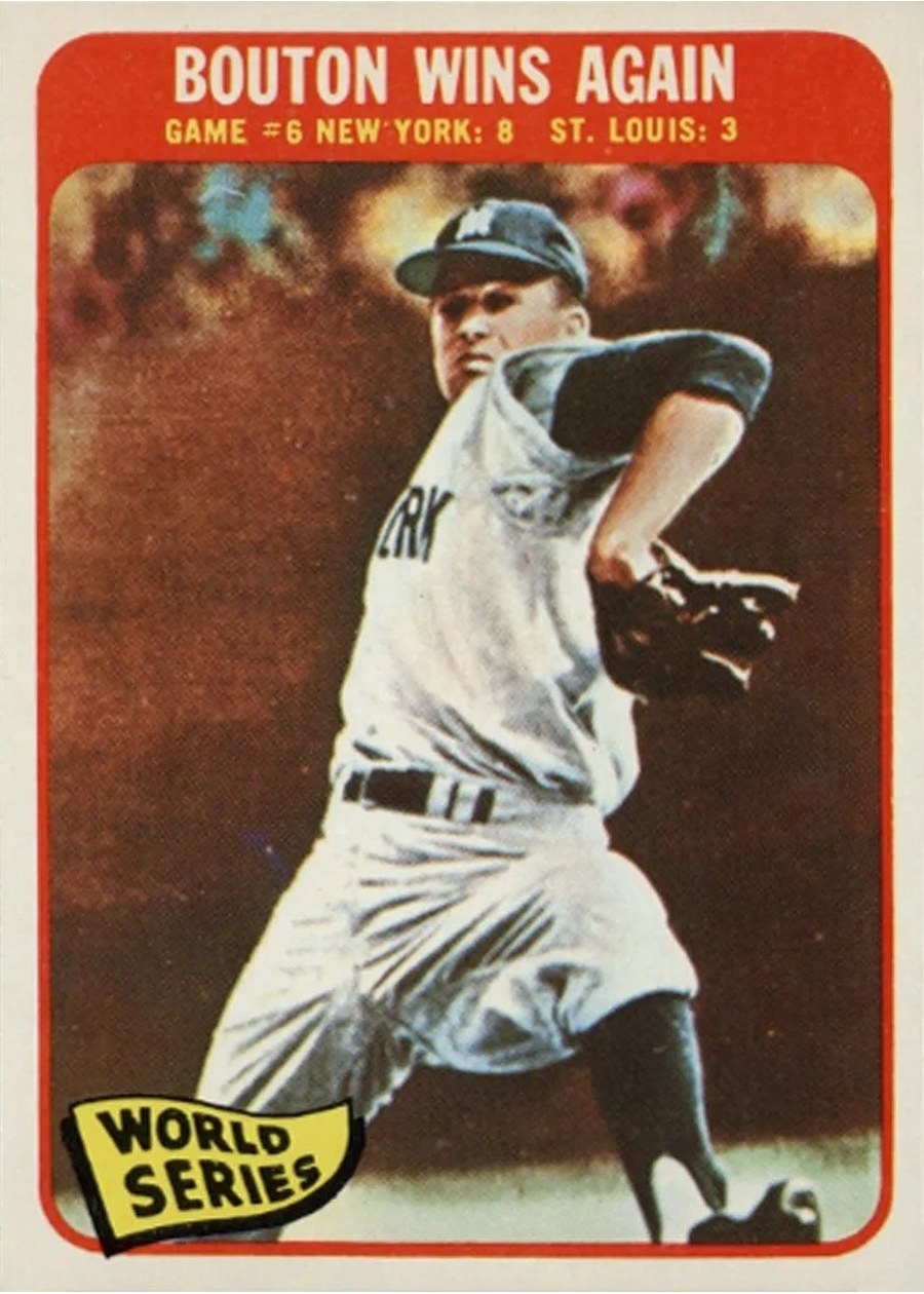 1965 Topps #137 World Series Game #6 - Bouton Wins Again, New York Yankees
