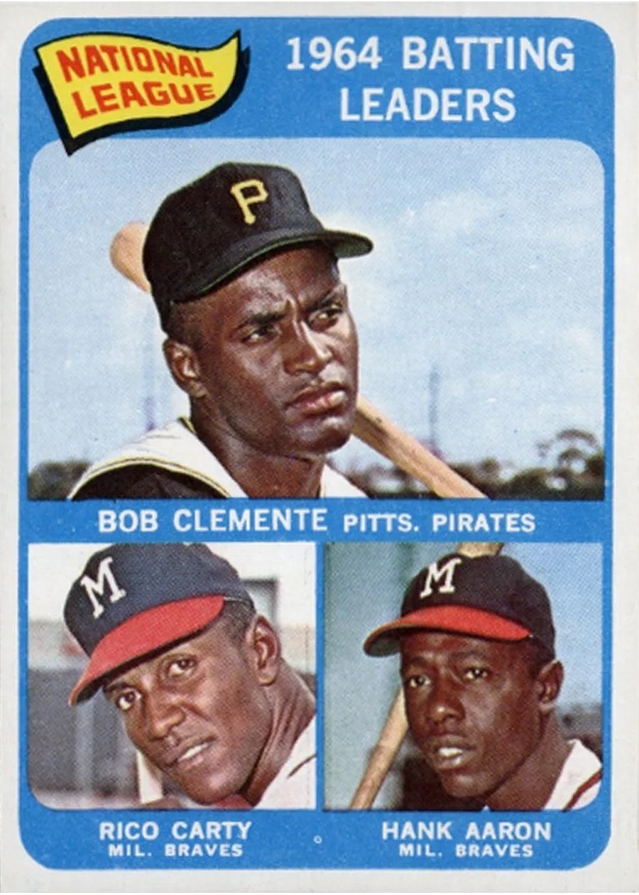 1965 Topps #2 National League 1964 Batting Leaders, Pittsburgh Pirates / Milwaukee Braves