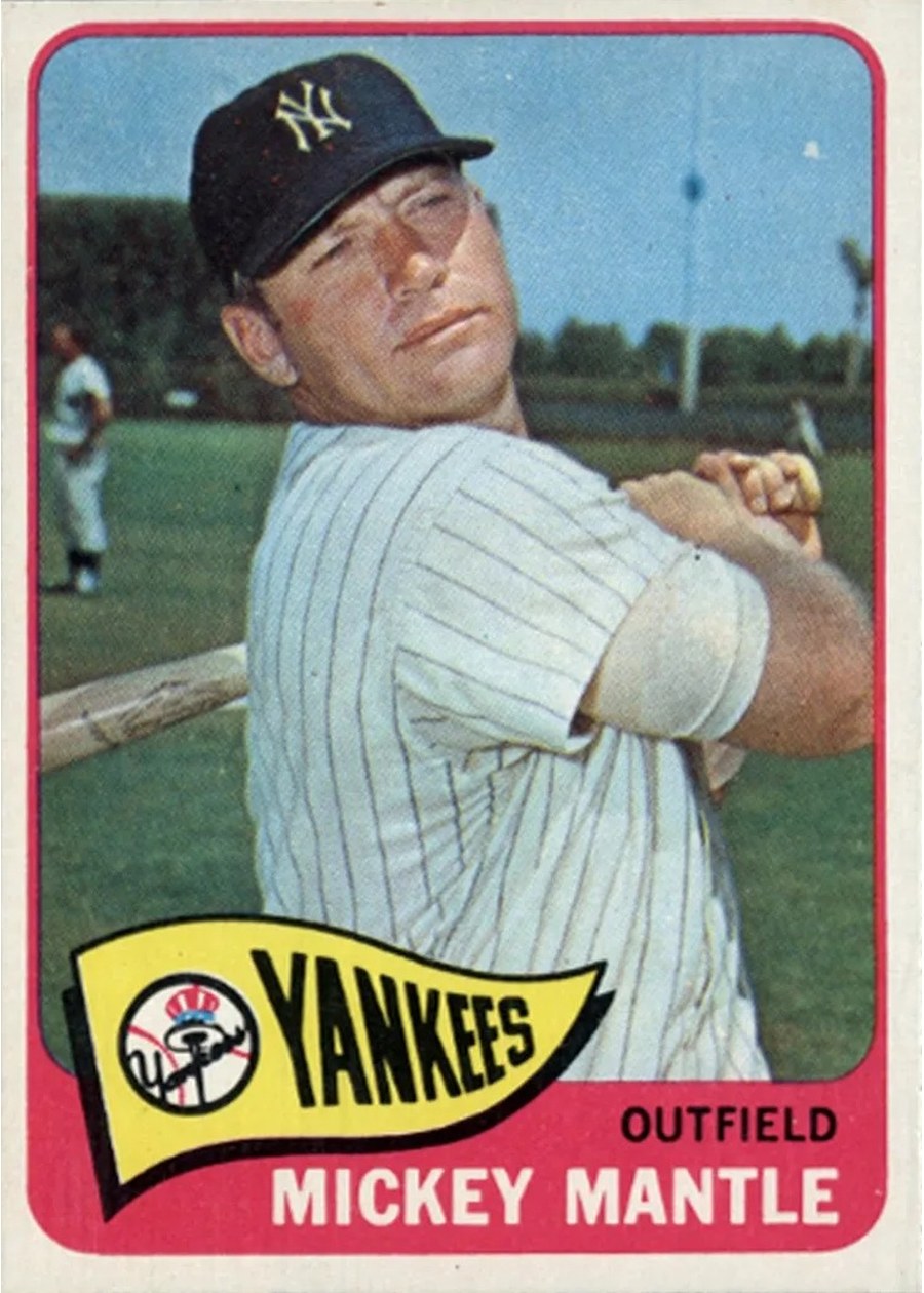 1965 Topps #350 Mickey Mantle, New York Yankees