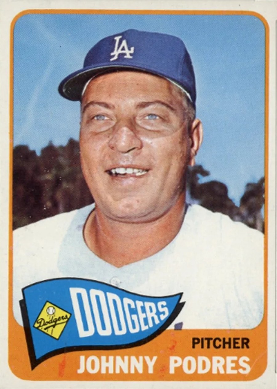 1965 Topps #387 Johnny Podres, Los Angeles Dodgers