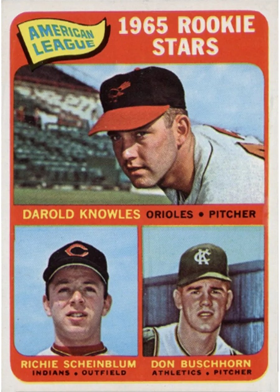 1965 Topps #577 American League 1965 Rookie Stars, Baltimore Orioles / Cleveland Indians / Kansas City Athletics