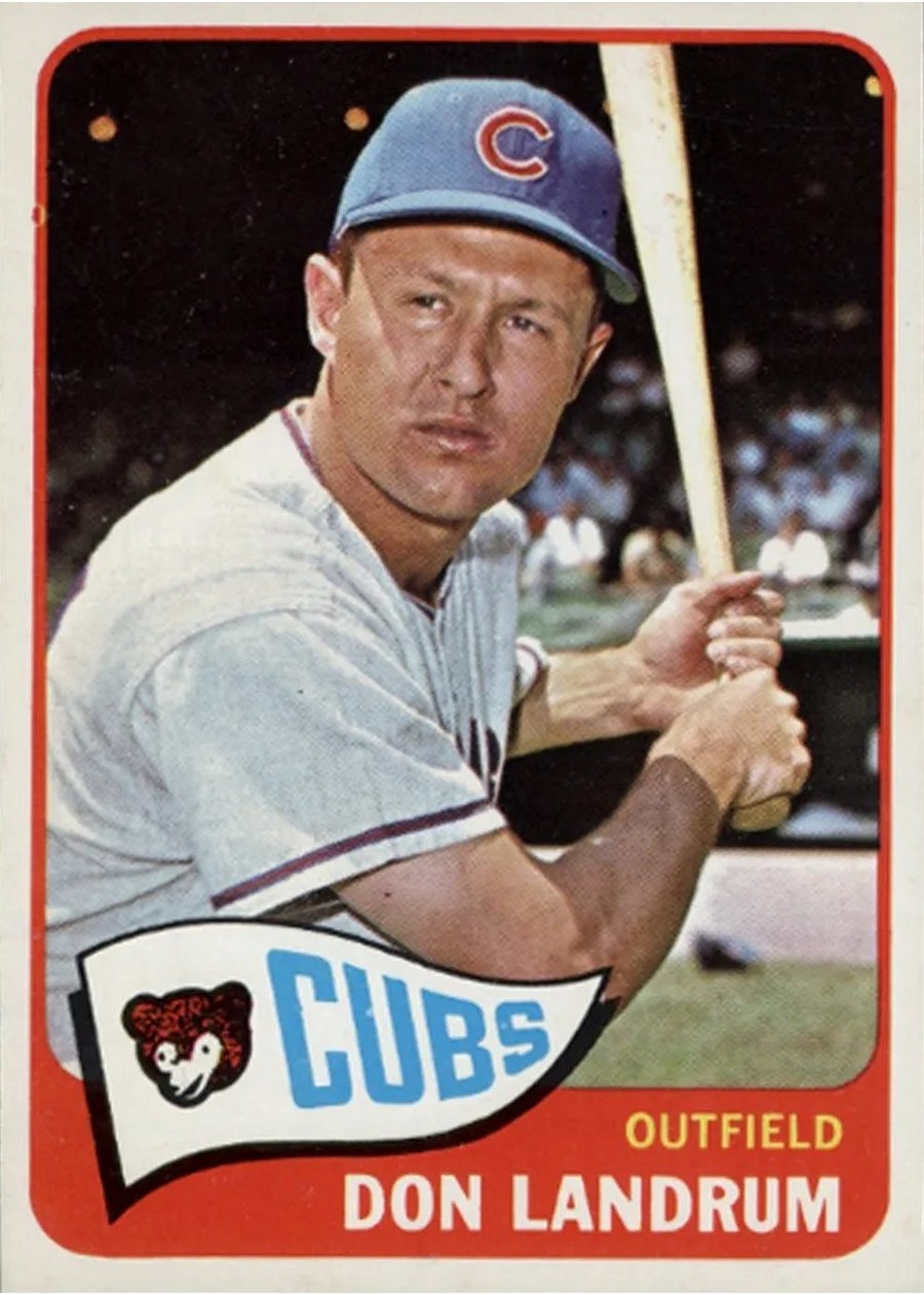 1965 Topps #596 Don Landrum, Chicago Cubs