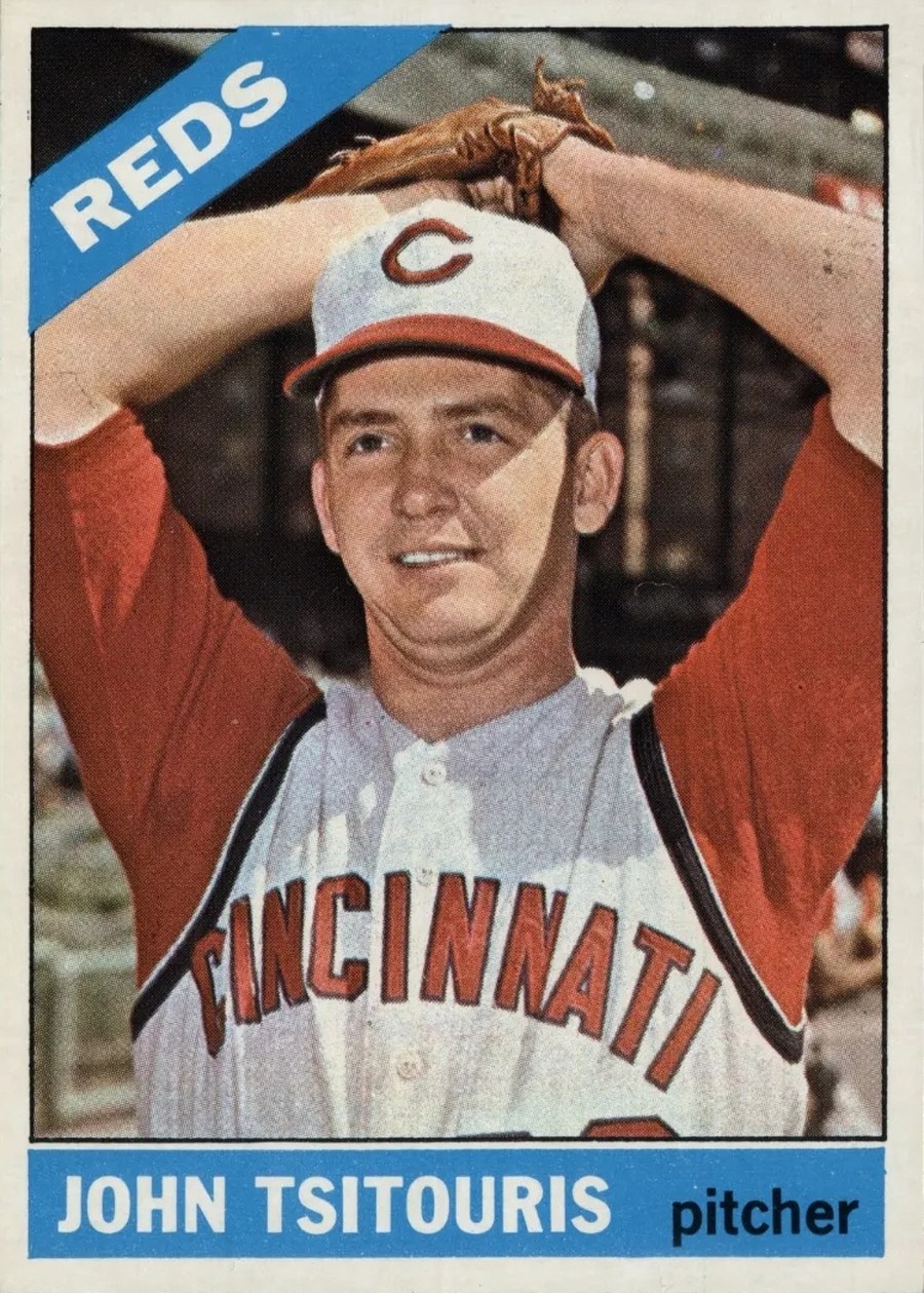 1966 Topps #12 John Tsitouris, Cincinnati Reds