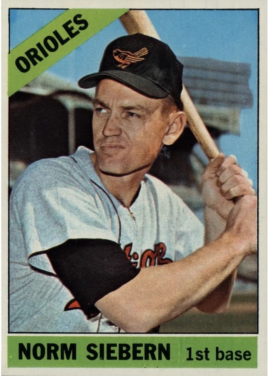 1966 Topps #14 Norm Siebern, Baltimore Orioles