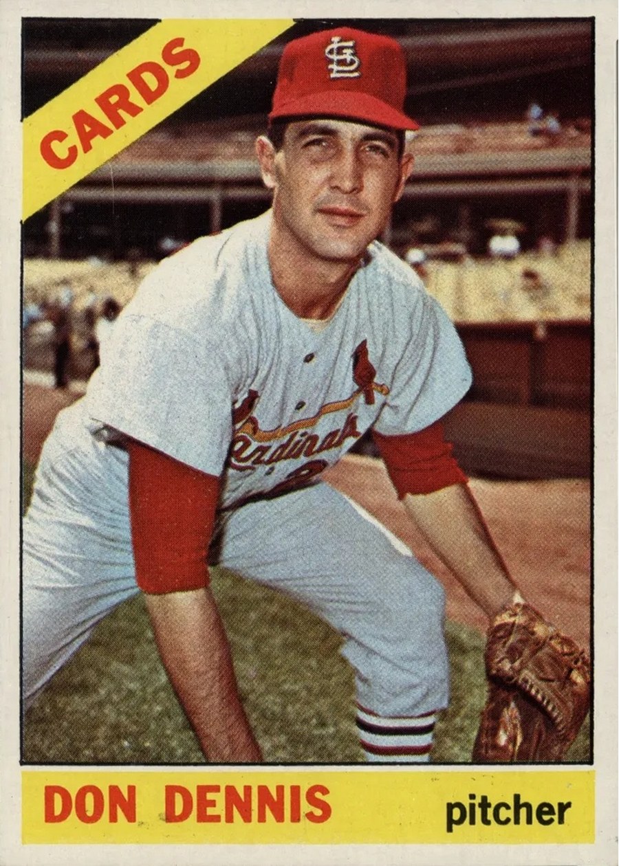 1966 Topps #142 Don Dennis, St. Louis Cardinals
