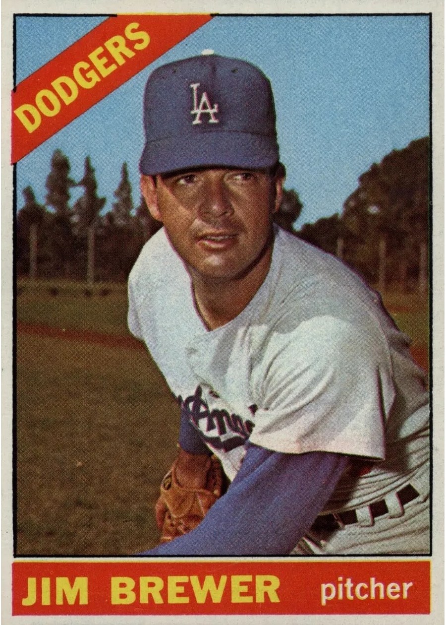 1966 Topps #158 Jim Brewer, Los Angeles Dodgers