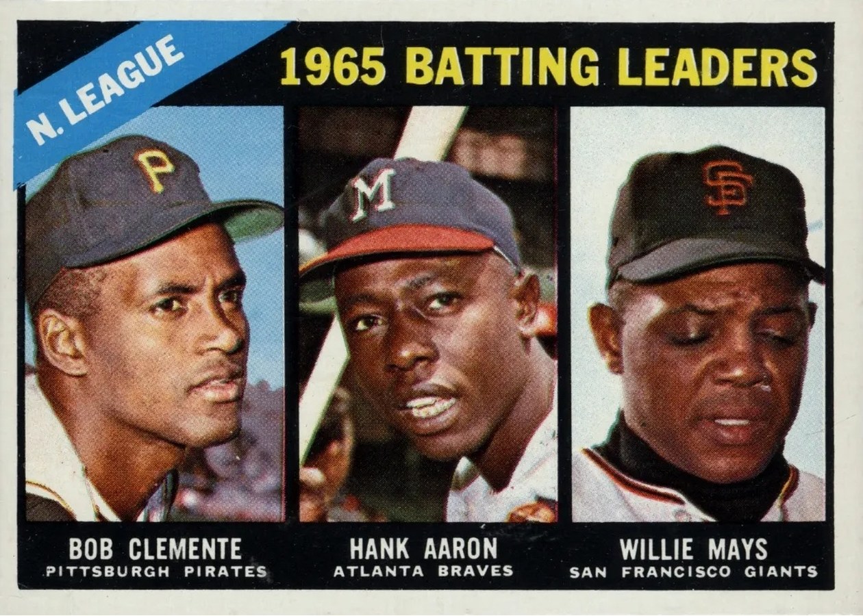 1966 Topps #215 National League 1965 Batting Leaders, Pittsburgh Pirates / Atlanta Braves / San Francisco Giants