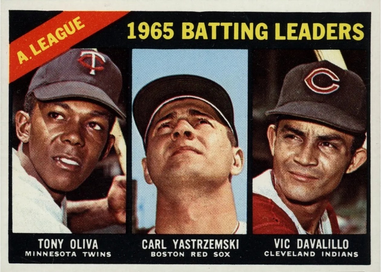 1966 Topps #216 American League 1965 Batting Leaders, Minnesota Twins / Boston Red Sox / Cleveland Indians