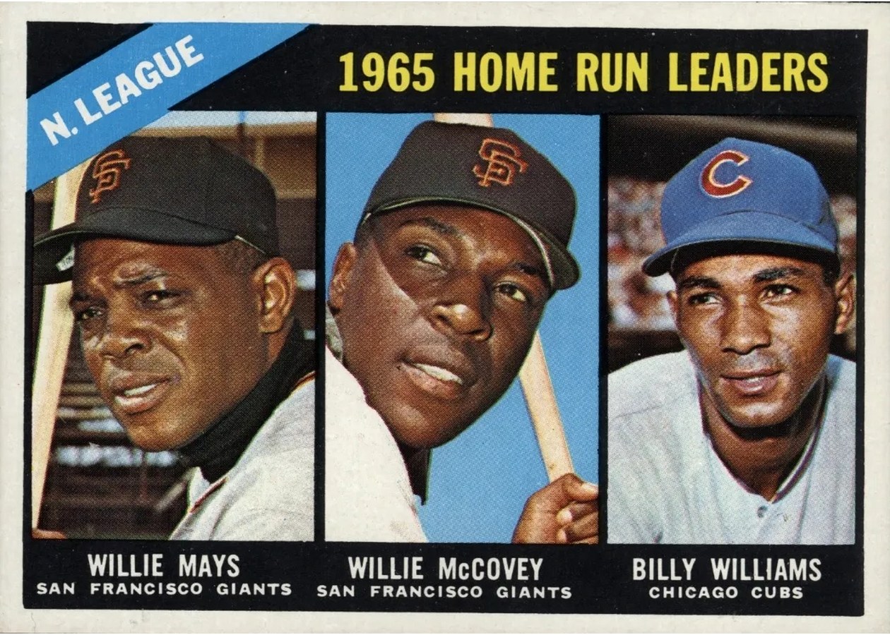1966 Topps #217 National League 1965 Home Run Leaders, San Francisco Giants / Chicago Cubs