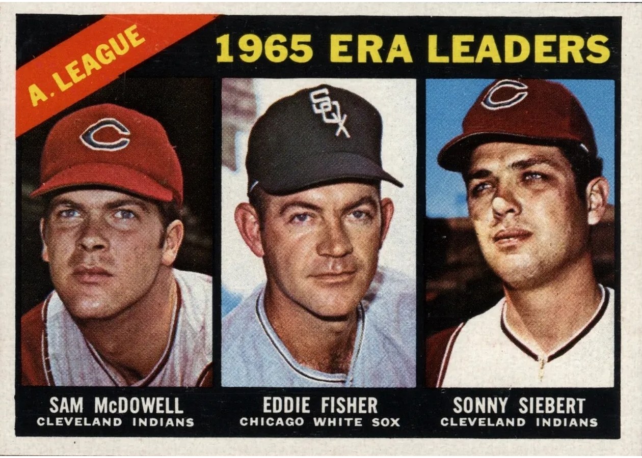 1966 Topps #222 American League 1965 ERA Leaders, Cleveland Indians / Chicago White Sox