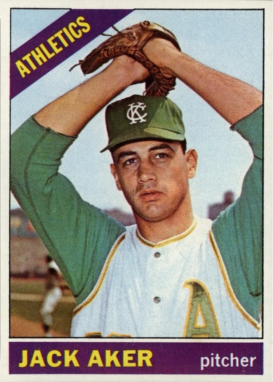 1966 Topps #287 Jack Aker, Kansas City Athletics