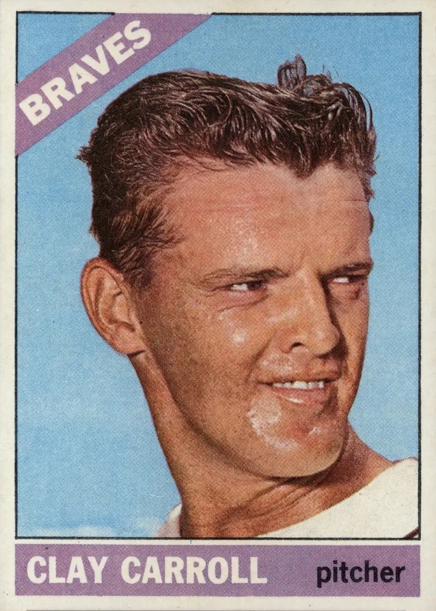 1966 Topps #307 Clay Carroll, Atlanta Braves