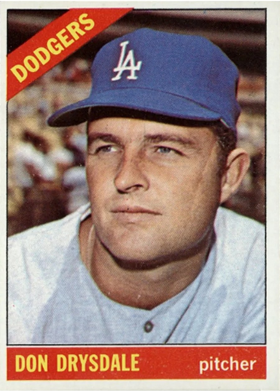 1966 Topps #430 Don Drysdale, Los Angeles Dodgers
