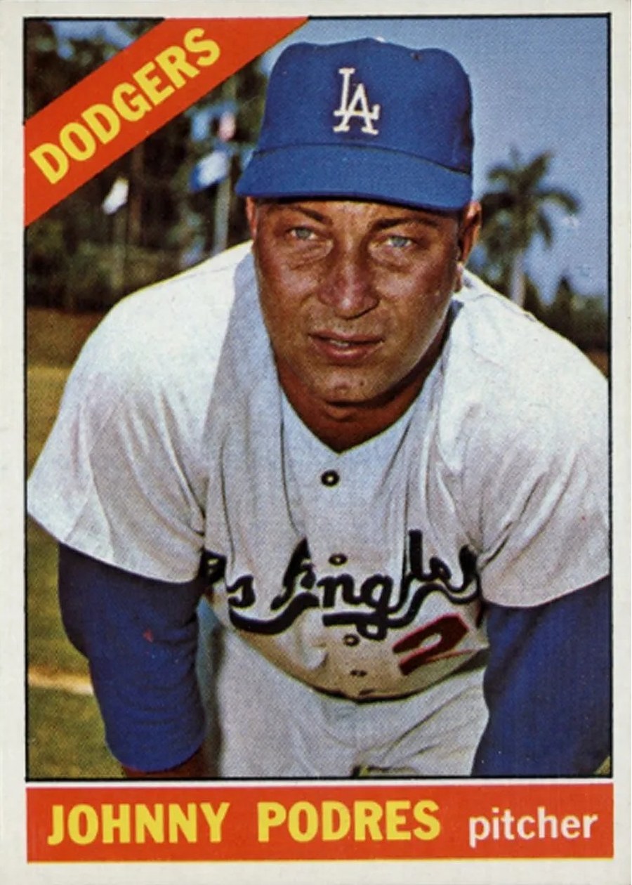 1966 Topps #468 Johnny Podres, Los Angeles Dodgers