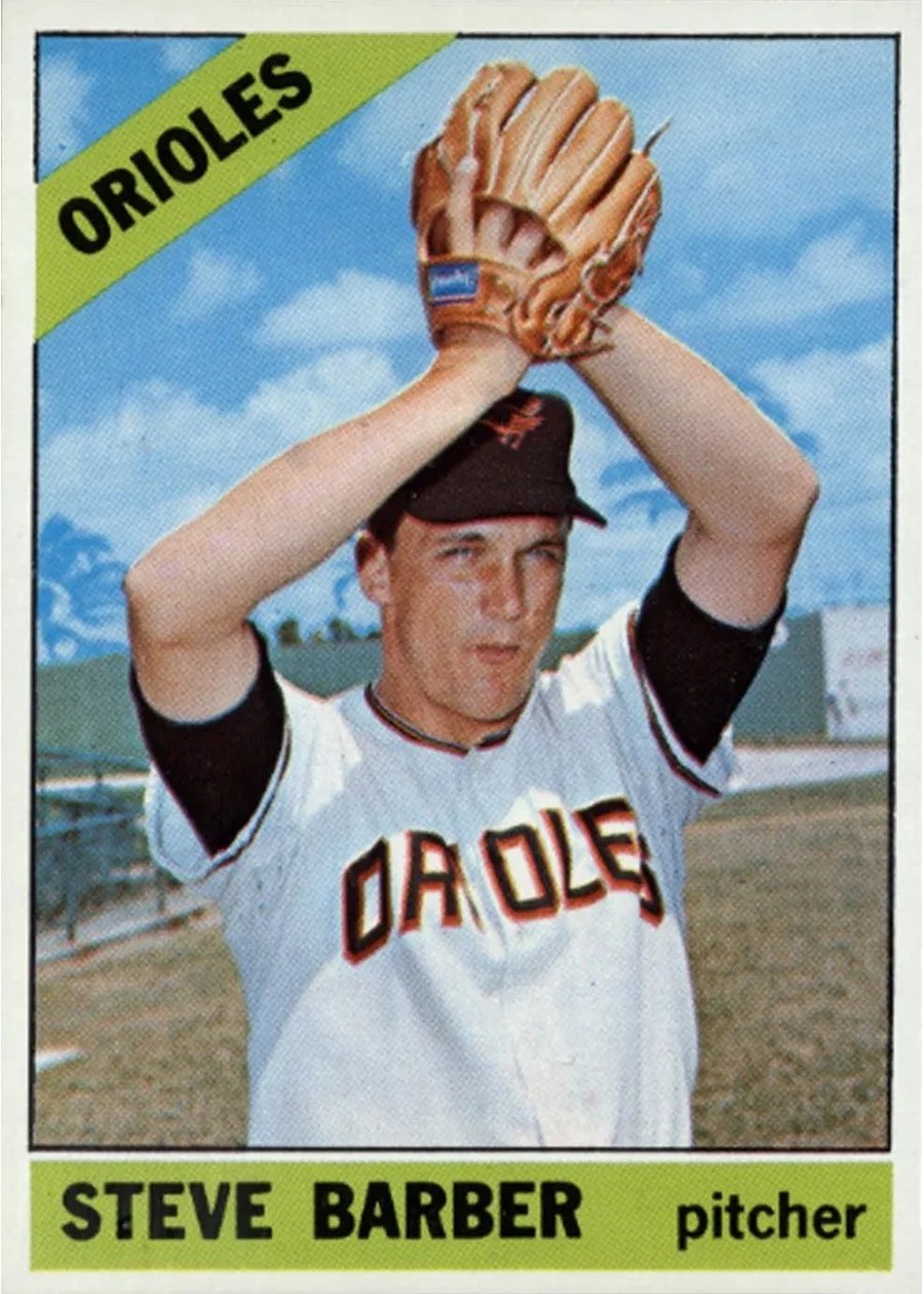 1966 Topps #477 Steve Barber, Baltimore Orioles