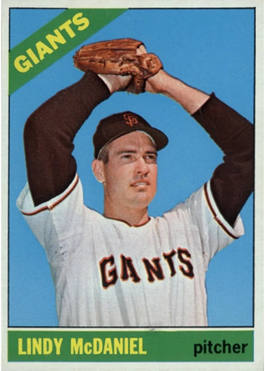 1966 Topps #496 Lindy McDaniel, San Francisco Giants