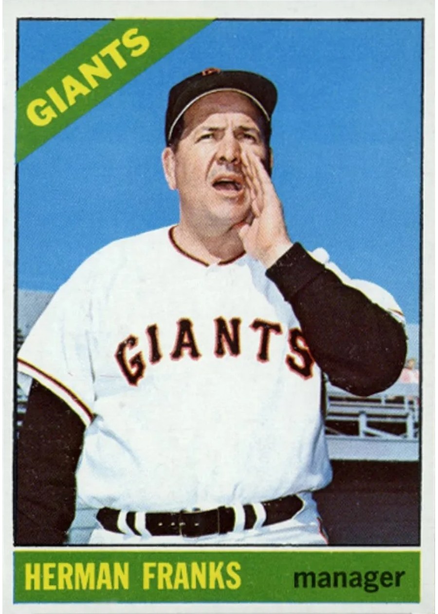 1966 Topps #537 Herman Franks, San Francisco Giants