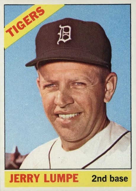 1966 Topps #161 Jerry Lumpe - 161a - Solid Yellow Rectangle Around Position