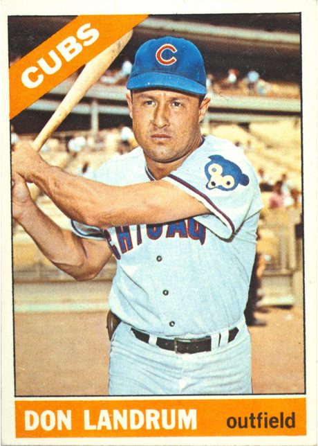 1966 Topps #43 Don Landrum - 43b - No Button On Pants Shows