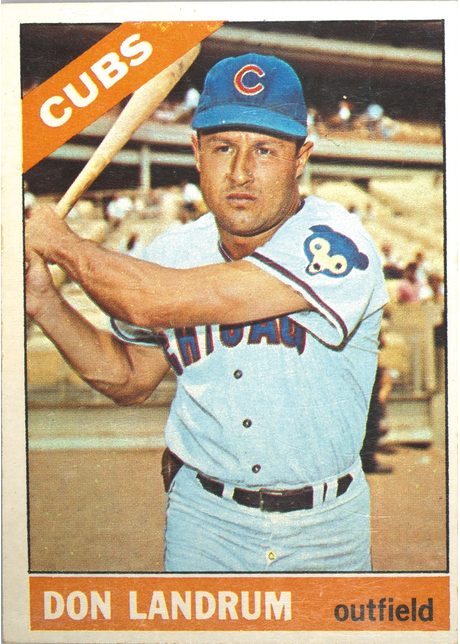 1966 Topps #43 Don Landrum - 43c - Partial Button On Pants