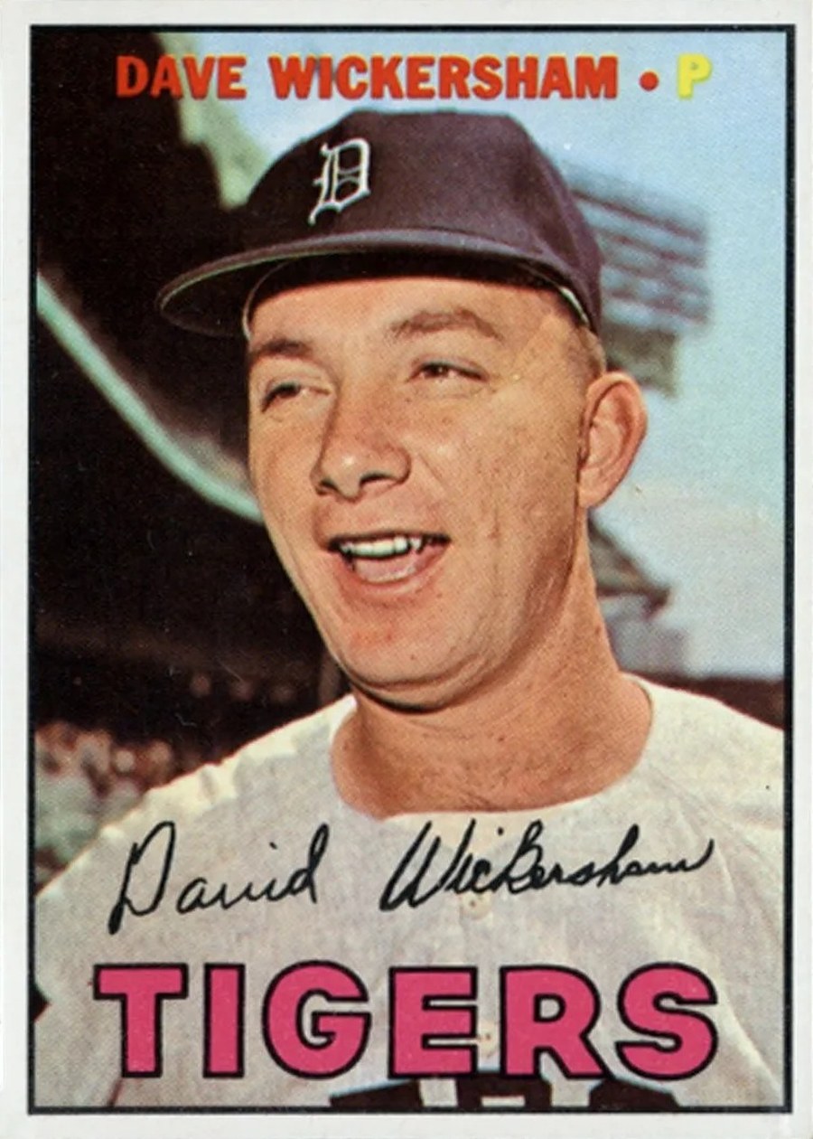 1967 Topps #112 Dave Wickersham, Detroit Tigers