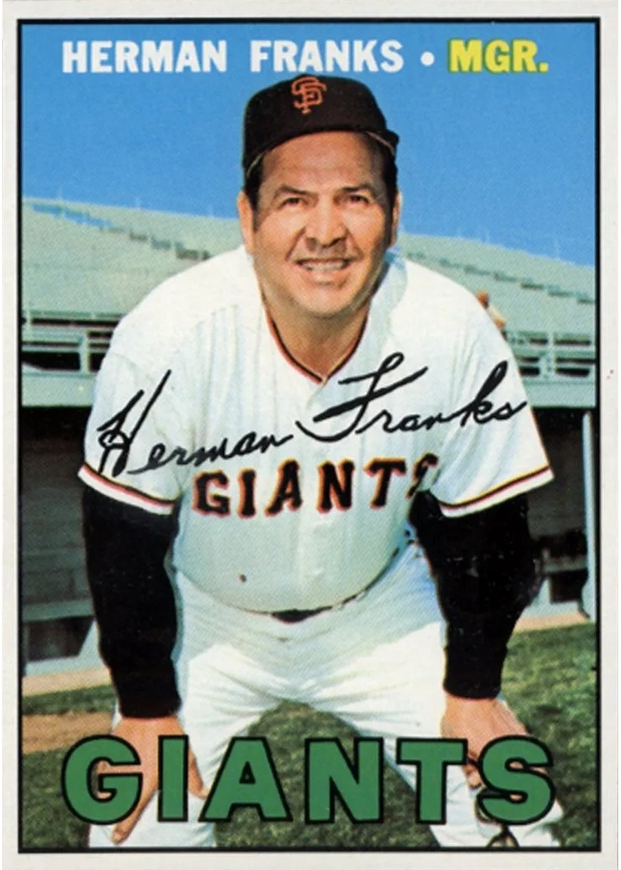 1967 Topps #116 Herman Franks, San Francisco Giants