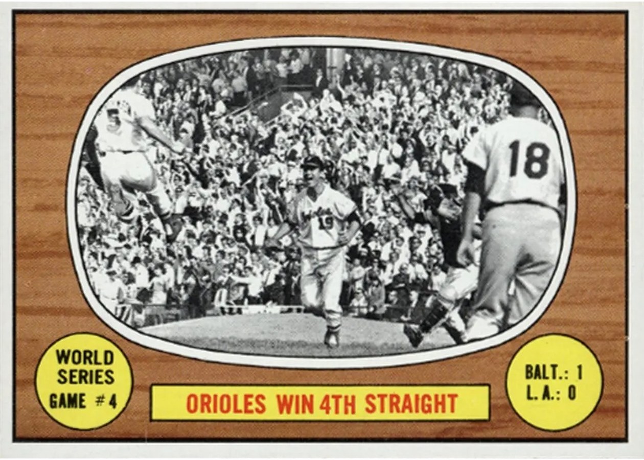 1967 Topps #154 World Series Game #4 - Orioles Win 4th Straight, Baltimore Orioles