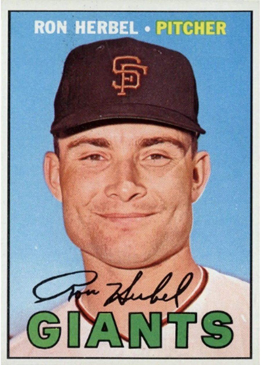 1967 Topps #156 Ron Herbel, San Francisco Giants