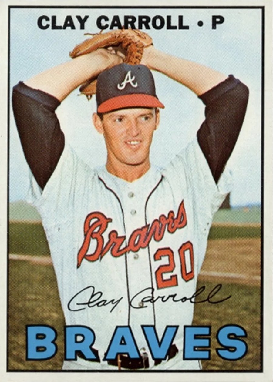 1967 Topps #219 Clay Carroll, Atlanta Braves