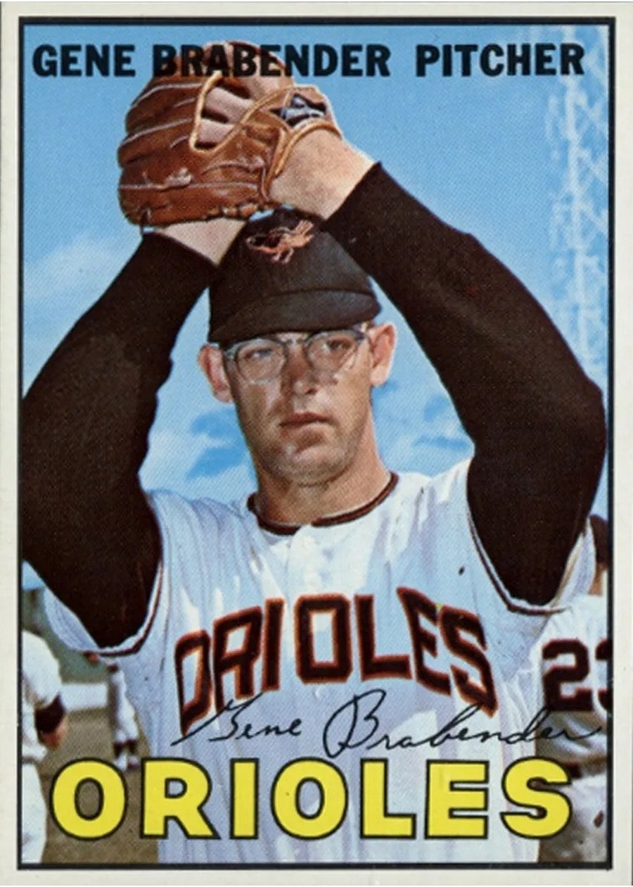 1967 Topps #22 Gene Brabender, Baltimore Orioles