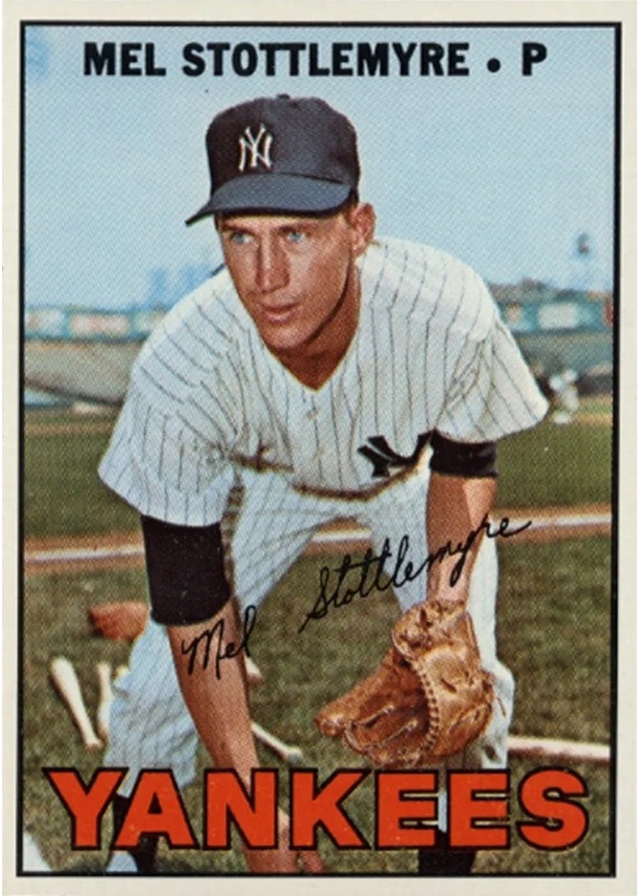1967 Topps #225 Mel Stottlemyre, New York Yankees