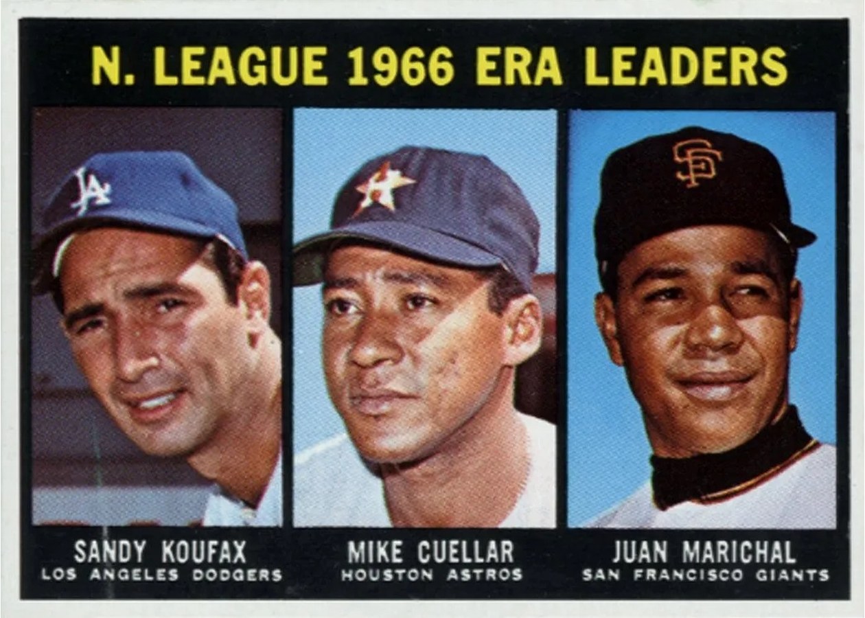 1967 Topps #234 National League 1966 ERA Leaders, Los Angeles Dodgers / Houston Astros / San Francisco Giants
