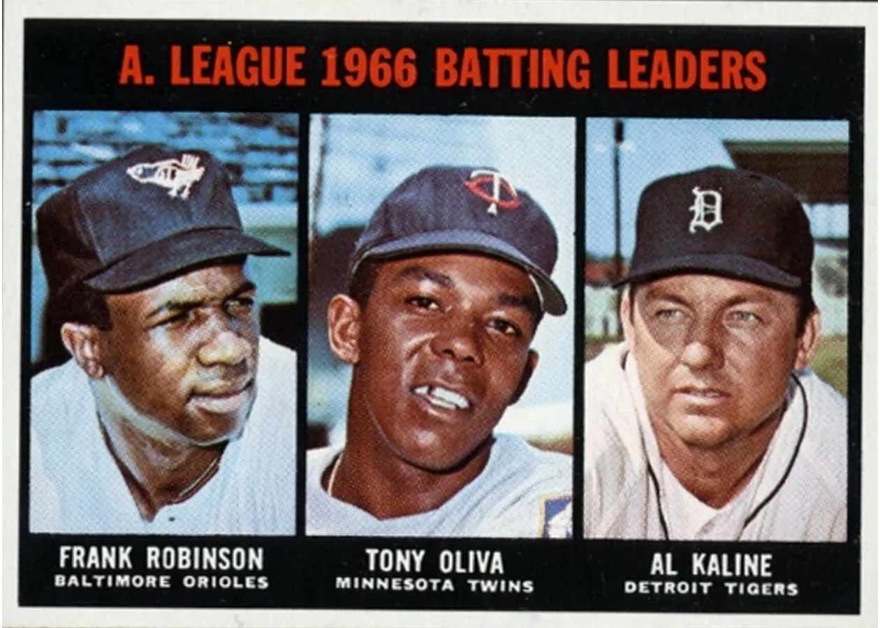 1967 Topps #239 American League 1966 Batting Leaders, Baltimore Orioles / Minnesota Twins / Detroit Tigers