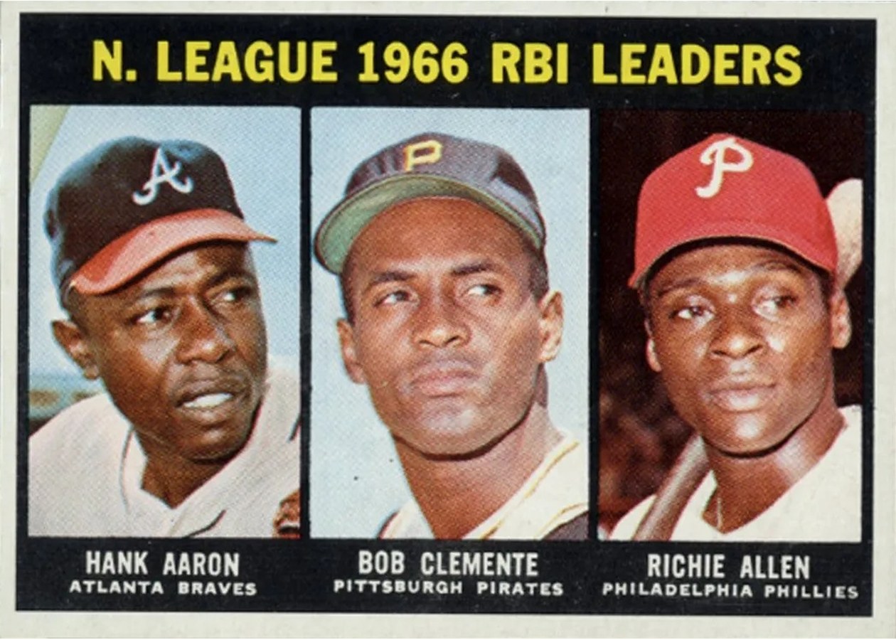 1967 Topps #242 National League 1966 RBI Leaders, Atlanta Braves / Pittsburgh Pirates / Philadelphia Phillies