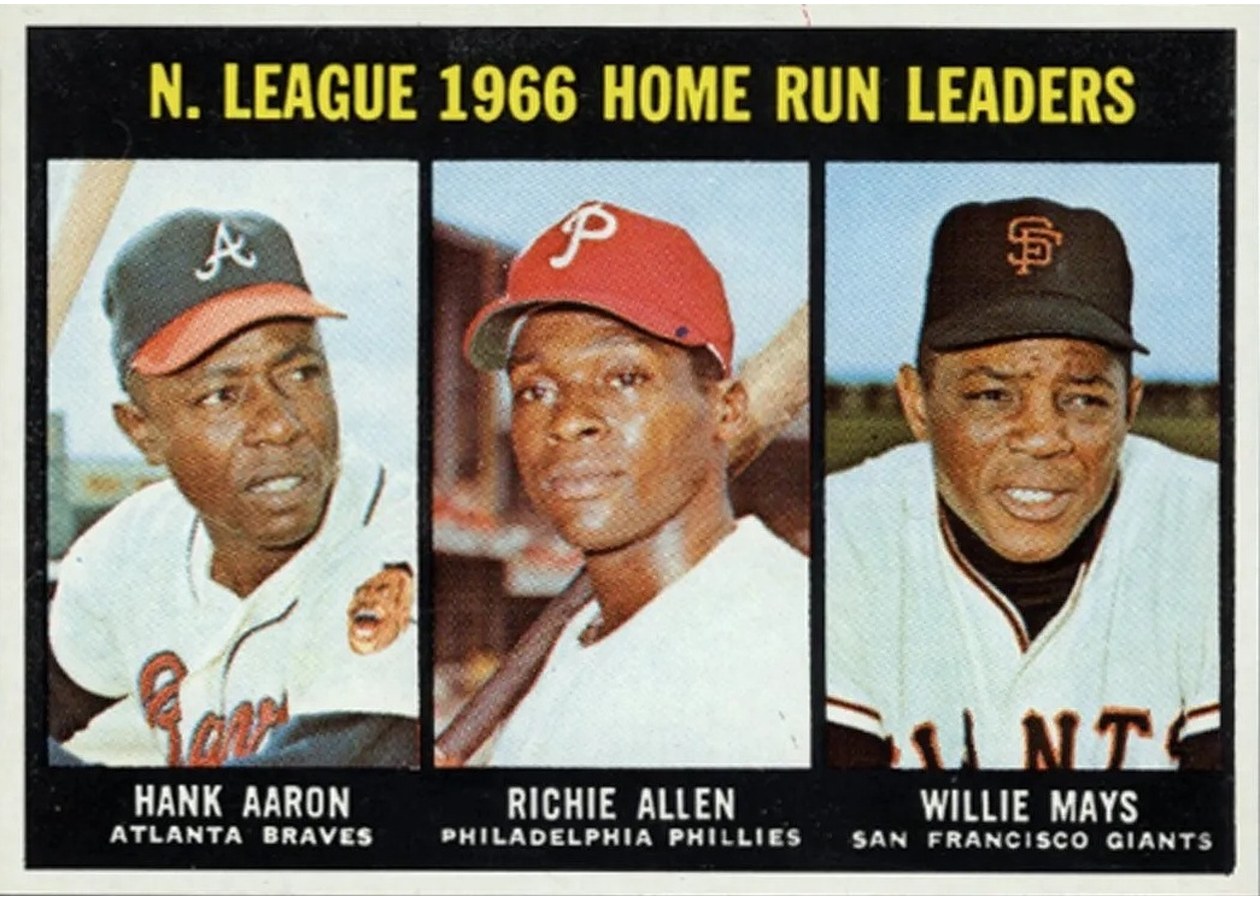 1967 Topps #244 National League 1966 Home Run Leaders, Atlanta Braves / Philadelphia Phillies / San Francisco Giants