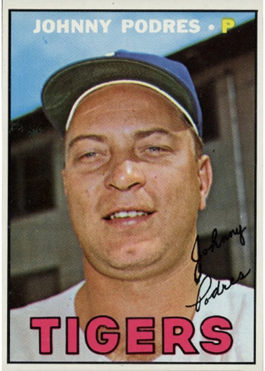 1967 Topps #284 Johnny Podres, Detroit Tigers