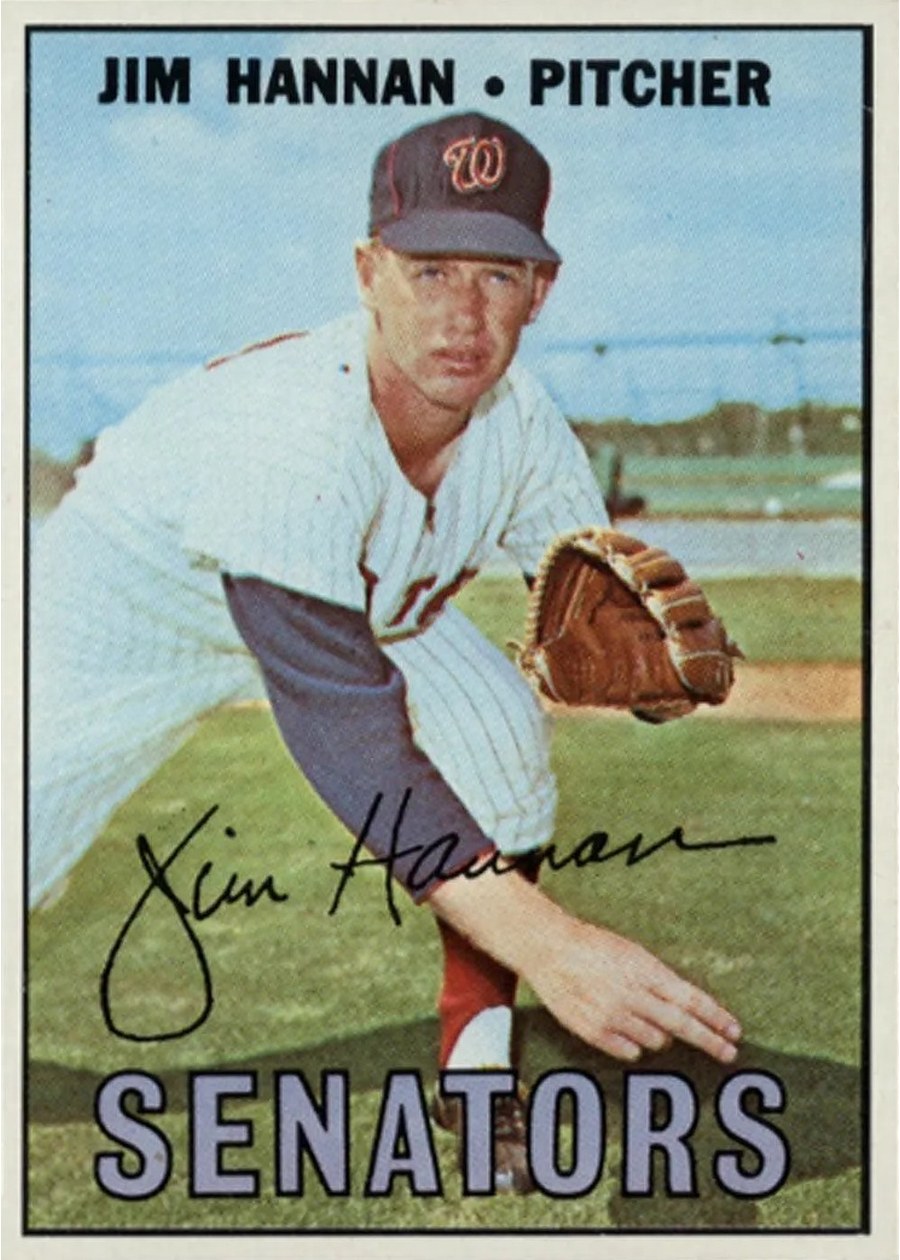 1967 Topps #291 Jim Hannan, Washington Senators