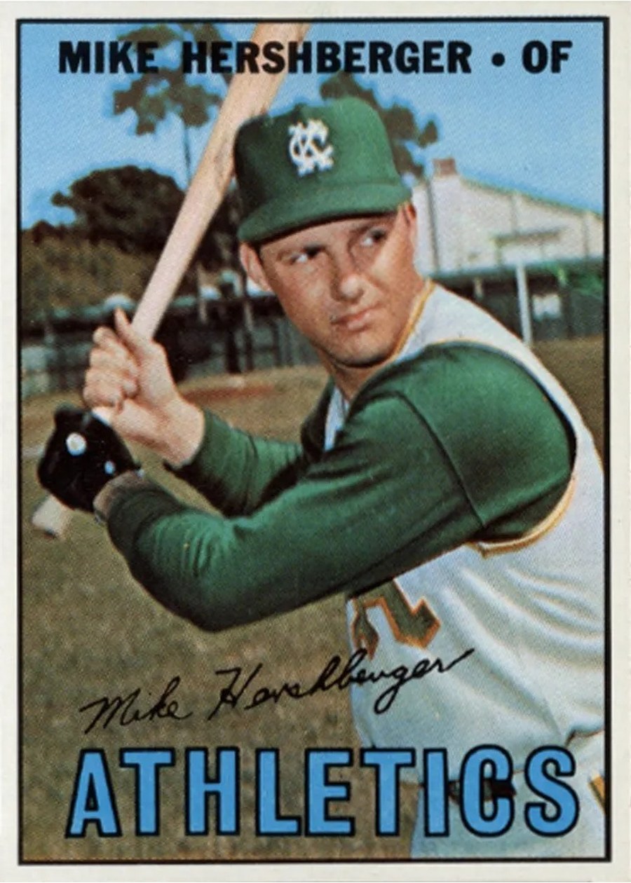 1967 Topps #323 Mike Hershberger, Kansas City Athletics