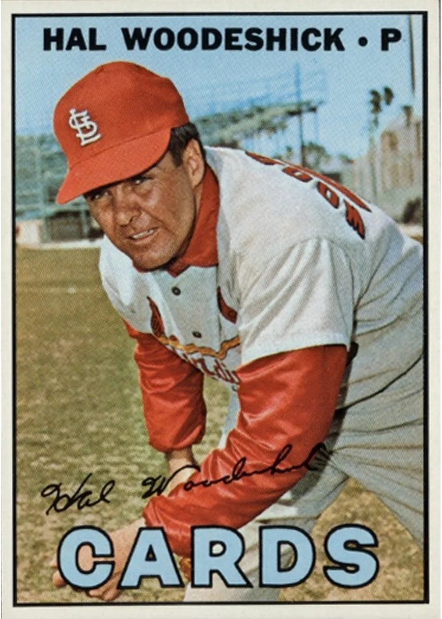 1967 Topps #324 Hal Woodeshick, St. Louis Cardinals