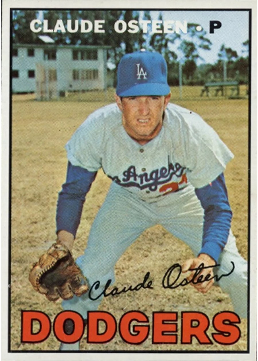 1967 Topps #330 Claude Osteen, Los Angeles Dodgers