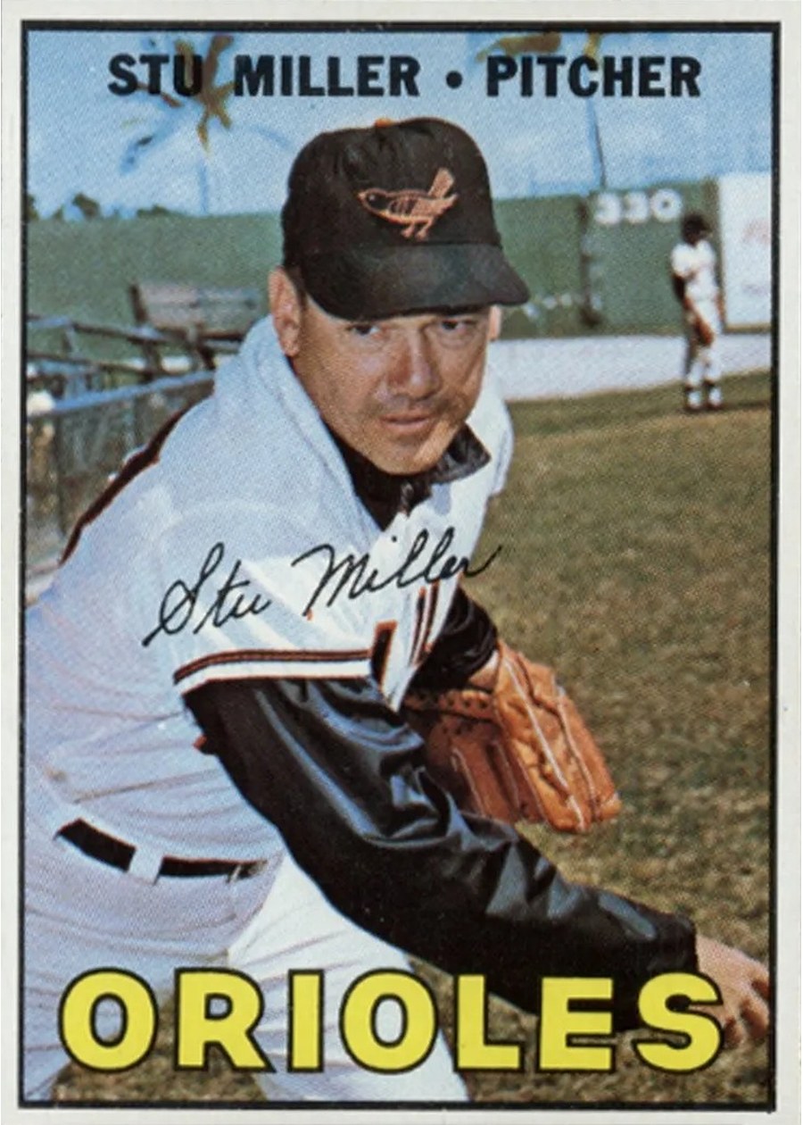 1967 Topps #345 Stu Miller, Baltimore Orioles