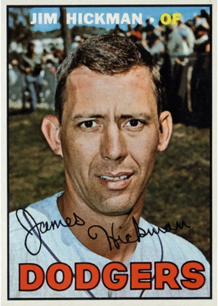 1967 Topps #346 Jim Hickman, Los Angeles Dodgers
