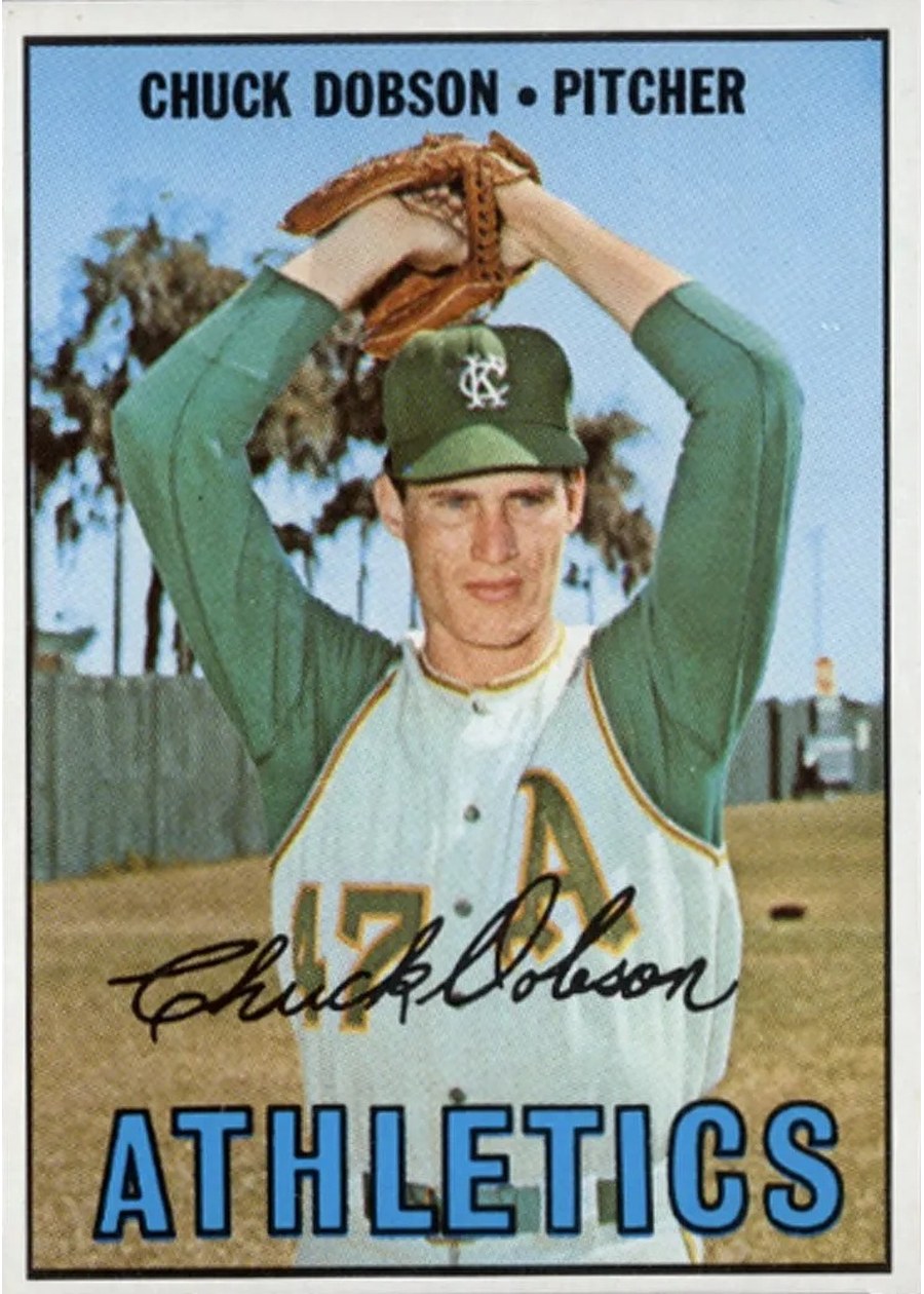 1967 Topps #438 Chuck Dobson, Kansas City Athletics